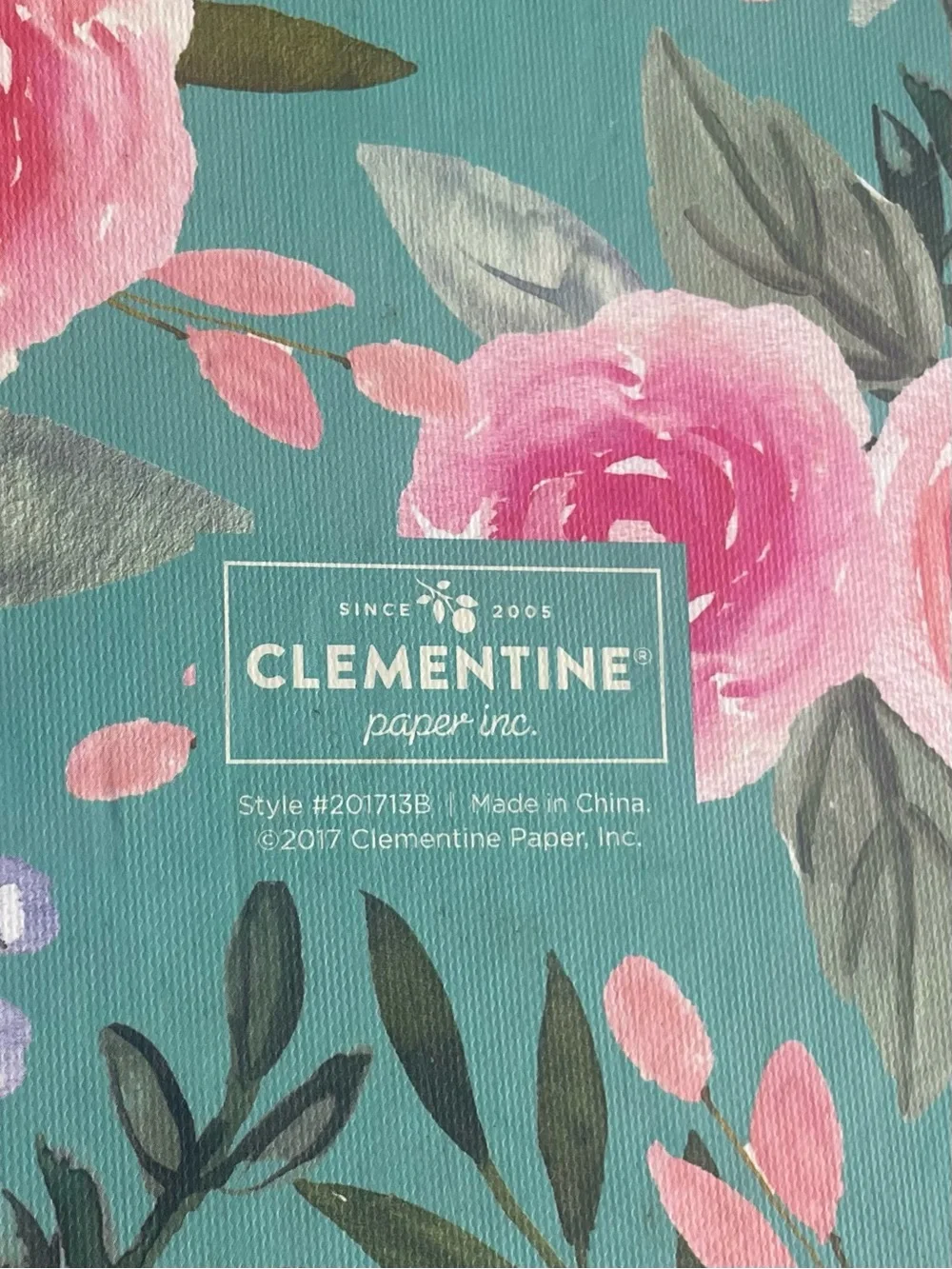 Clementine Paper Company Storage Box in Teal and Pink, 9” X 13” X 7” high appx